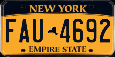 NY license plate FAU4692
