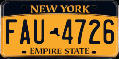 NY license plate FAU4726