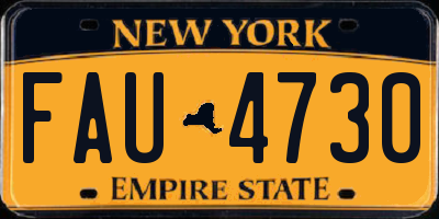 NY license plate FAU4730