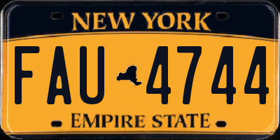 NY license plate FAU4744
