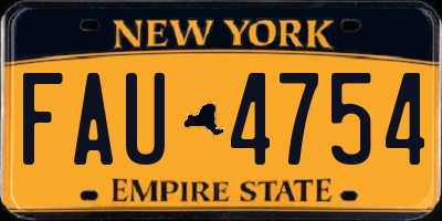 NY license plate FAU4754