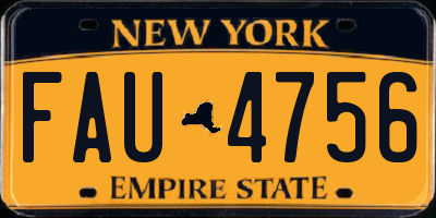 NY license plate FAU4756