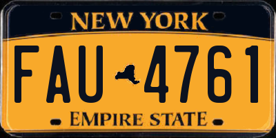 NY license plate FAU4761