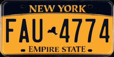 NY license plate FAU4774
