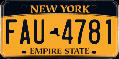 NY license plate FAU4781
