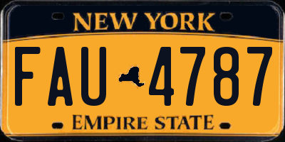 NY license plate FAU4787