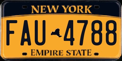 NY license plate FAU4788