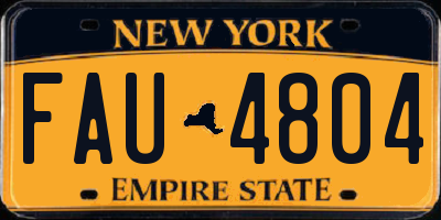 NY license plate FAU4804