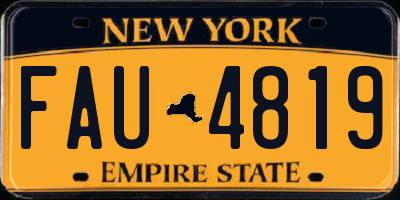 NY license plate FAU4819