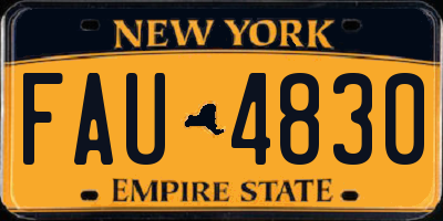 NY license plate FAU4830