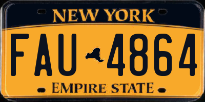 NY license plate FAU4864