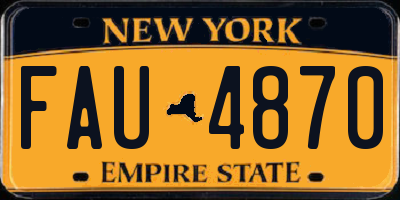 NY license plate FAU4870