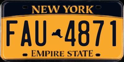 NY license plate FAU4871