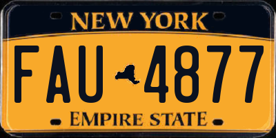 NY license plate FAU4877