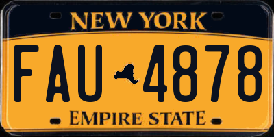 NY license plate FAU4878