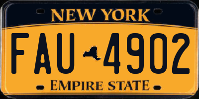 NY license plate FAU4902