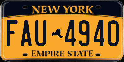 NY license plate FAU4940
