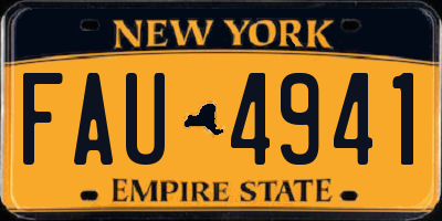 NY license plate FAU4941