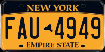 NY license plate FAU4949