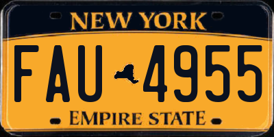 NY license plate FAU4955