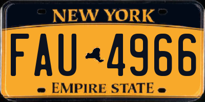 NY license plate FAU4966