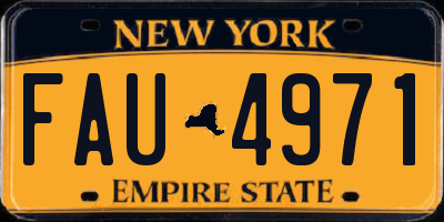NY license plate FAU4971