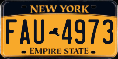 NY license plate FAU4973