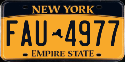 NY license plate FAU4977