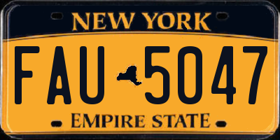 NY license plate FAU5047