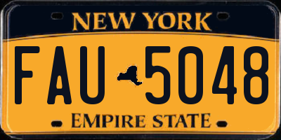 NY license plate FAU5048