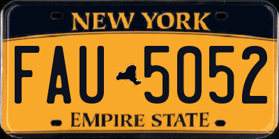 NY license plate FAU5052