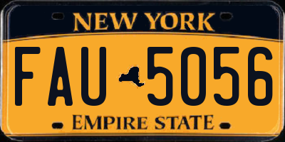NY license plate FAU5056