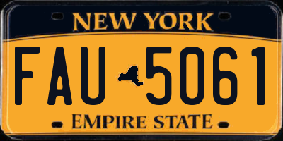 NY license plate FAU5061