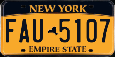 NY license plate FAU5107