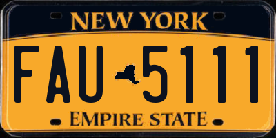 NY license plate FAU5111