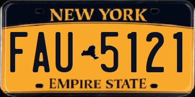 NY license plate FAU5121