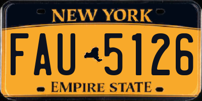 NY license plate FAU5126