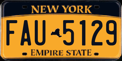 NY license plate FAU5129