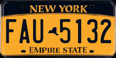 NY license plate FAU5132