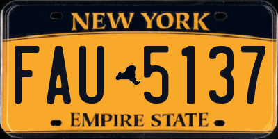 NY license plate FAU5137