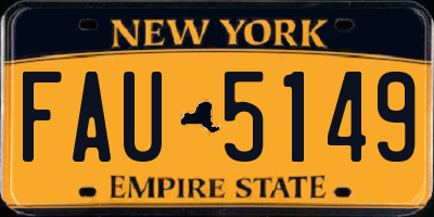 NY license plate FAU5149