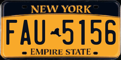 NY license plate FAU5156