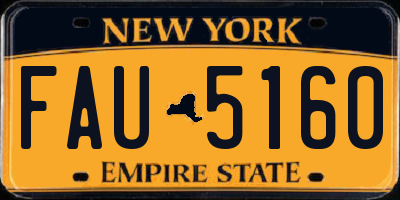 NY license plate FAU5160