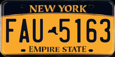 NY license plate FAU5163