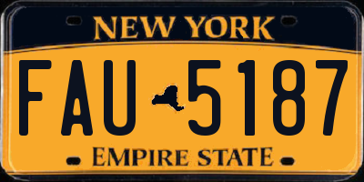 NY license plate FAU5187