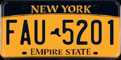 NY license plate FAU5201