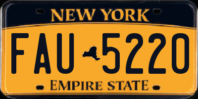 NY license plate FAU5220