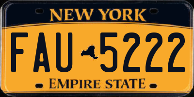 NY license plate FAU5222