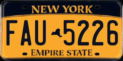 NY license plate FAU5226