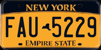 NY license plate FAU5229